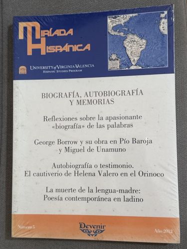 Portada del libro de Miríada Hispánica. Nº 5. 2012. Biografía, autobiografía y memorias.
