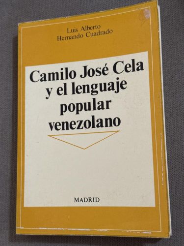 Portada del libro de Camilo José Cela y el lenguaje popular venezolano