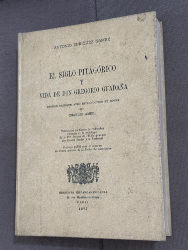 Portada del libro de El siglo pitagórico y vida de Don Gregorio Guadaña