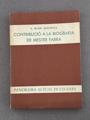 Portada del libro de Contribució a la biografía de mestre Fabra