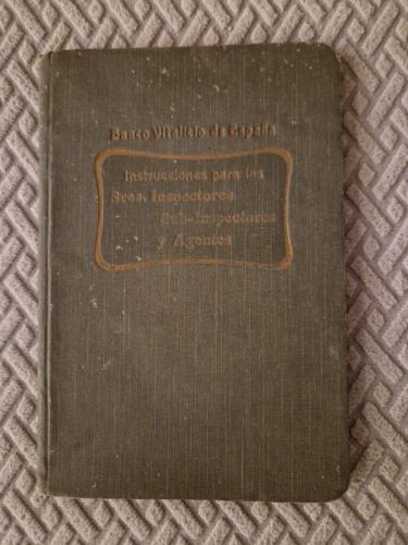 Portada del libro de Banco Vitalicio de España. Instrucciones para Sres. Inspectores, Sub-Inspectores y Agentes