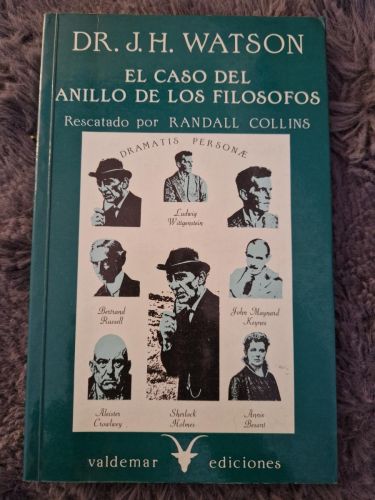 Portada del libro de El caso del anillo de los filósofos. Dr. J.H. Watson