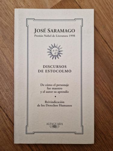 Portada del libro de Discursos de Estocolmo. De cómo el personaje fue maestro y el autor su aprendiz / Reivindicación de...