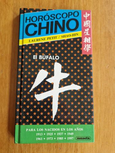 Portada del libro de Horóscopo chino. El búfalo. 1913, 1925, 1937, 1949, 1961, 1973, 1985, 1997.