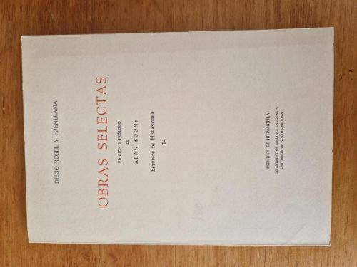 Portada del libro de Obras selectas. Edición y prólogo de Alan Soons.