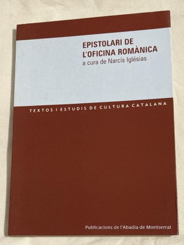 Portada del libro de Epistolari de l'Oficina Romànica