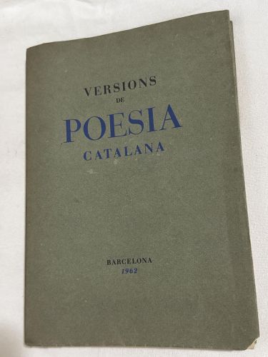 Portada del libro de Versiones de poesía catalana