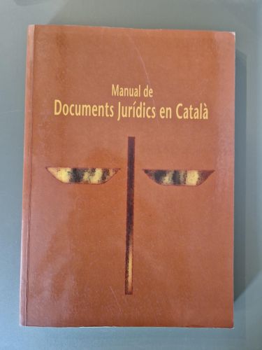 Portada del libro de Manual de documents jurídics en Català