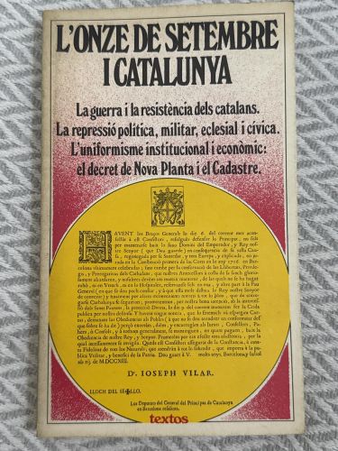 Portada del libro de L'onze de setembre i Catalunya