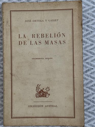 Portada del libro de La rebelión de las masas