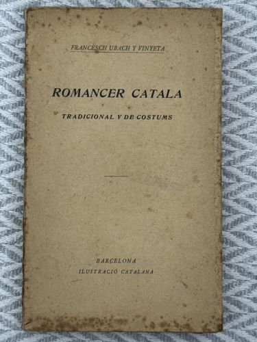 Portada del libro de Romancer català. Tradicional y de costums. Tercer aplech