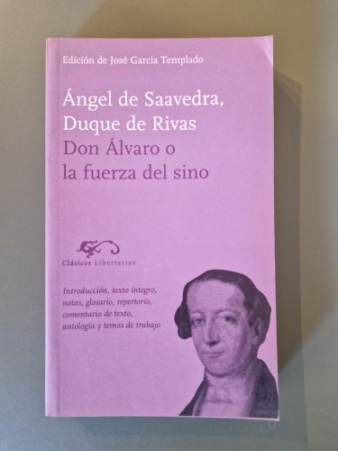 Portada del libro de Don Álvaro o la fuerza del sino