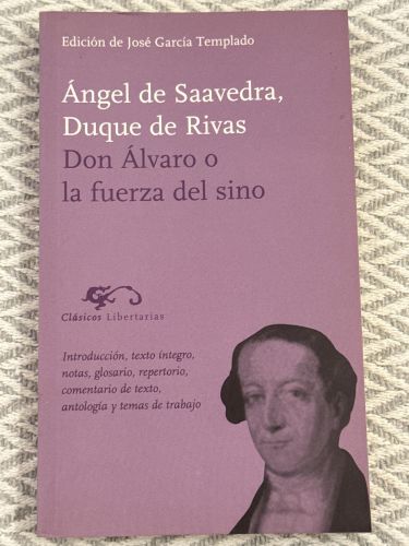 Portada del libro de Don Álvaro o la fuerza del sino
