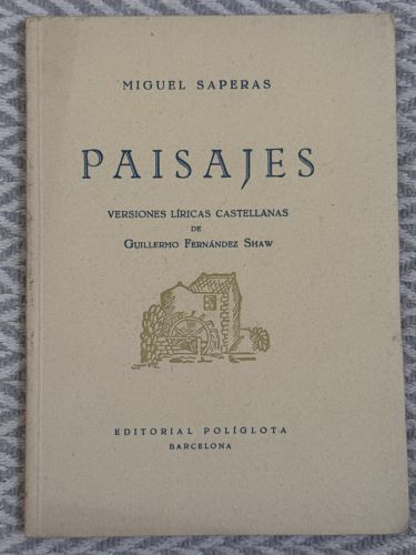 Portada del libro de Paisajes versiones líricas castellanas de Guillermo Fernández Shaw
