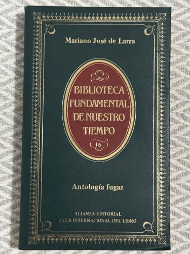 Portada del libro de Antología fugaz. Biblioteca fundamental de nuestro tiempo