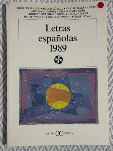 Portada del libro de Letras españolas 1989