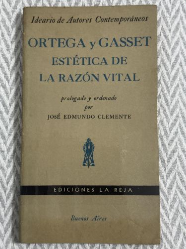 Portada del libro de Ortega y Gasset estética de la razón vital
