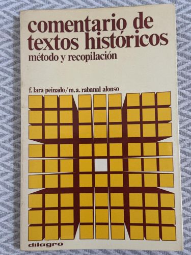 Portada del libro de Comentario de textos históricos. Método y recopilación