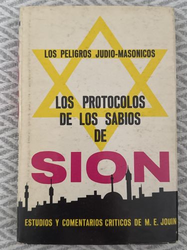 Portada del libro de Los protocolos de los sabios de Sión: los peligros judío-masónicos