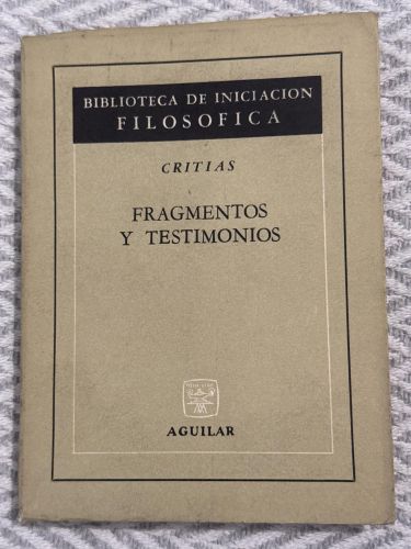 Portada del libro de Fragmentos y testimonios