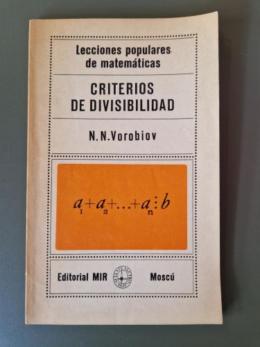 Portada del libro de Criterios de divisibilidad. Lecciones populares de matemáticas