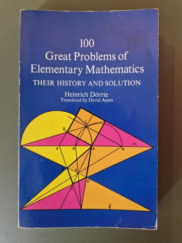 Portada del libro de 100 Great Problems of Elementary Mathematics. Their history and solution