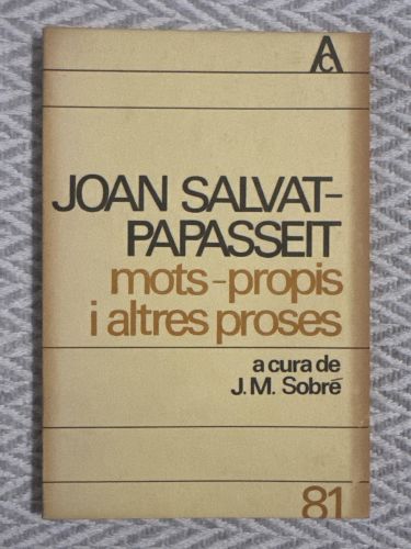 Portada del libro de Mots-propis i altres proses