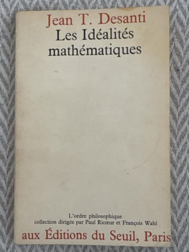 Portada del libro de Les idéalités mathematiques