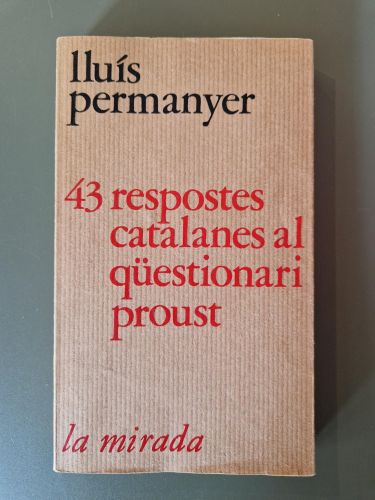 Portada del libro de 43 respostes catalanes al qüestionari Proust