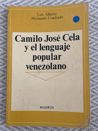 Portada del libro de Camilo José Cela y el lenguaje popular venezolano