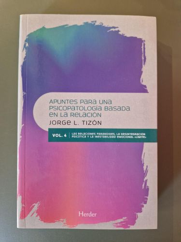 Portada del libro de Apuntes para una Psicopatología Basada en la Relación. Vol. 4