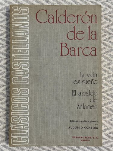 Portada del libro de La vida es sueño. El alcalde de Zalamea