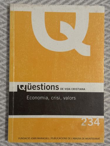 Portada del libro de Qüestions de vida cristiana. Economia, crisi, valors