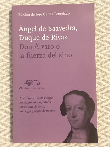 Portada del libro de Don Álvaro o la fuerza del sino