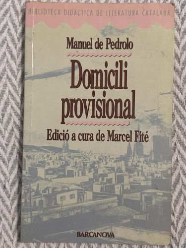Portada del libro de Domicili provisional. Edició a cura de Marcel Fité