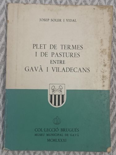 Portada del libro de Plet de termes i de pastures entre Gavà i Viladecans