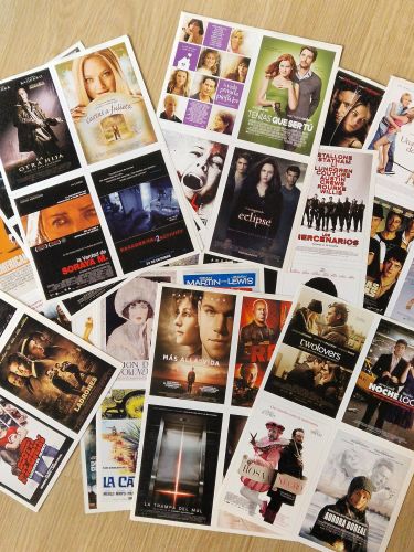 Portada del libro de 100 láminas con 4 carteles de cine cada una (ficha). Todos diferentes. 