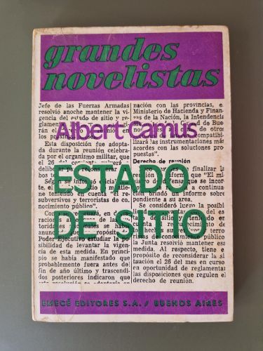 Portada del libro de Estado de sitio