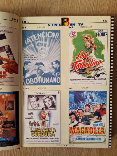 Portada del libro de Cine en TV. Pantalla 3. Lote de más de 550 carteles de cine adaptados a TV. Encuadernado tomo II