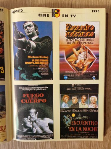 Portada del libro de Cine en TV. Pantalla 3. Lote de más de 550 carteles de cine adaptados a TV. Encuadernado tomo IV
