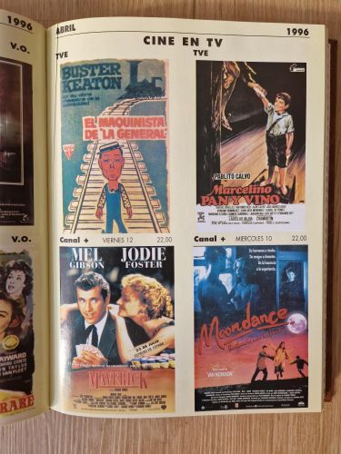 Portada del libro de Cine en TV. Lote de más de 550 carteles de cine adaptados a TV. Encuadernado tomo III