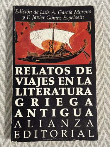 Portada del libro de Relatos de viajes en la literatura griega antigua