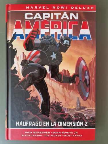 Portada del libro de Capitán América De R.Remender 1. Náufrago En La Dimensión Z. Marvel Now! Deluxe