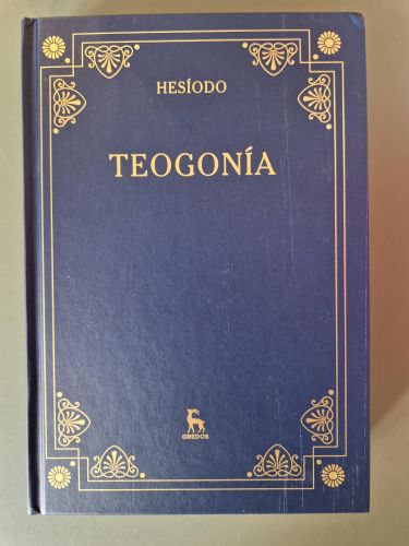 Portada del libro de Teogonía (Hesíodo). Ed. Gredos