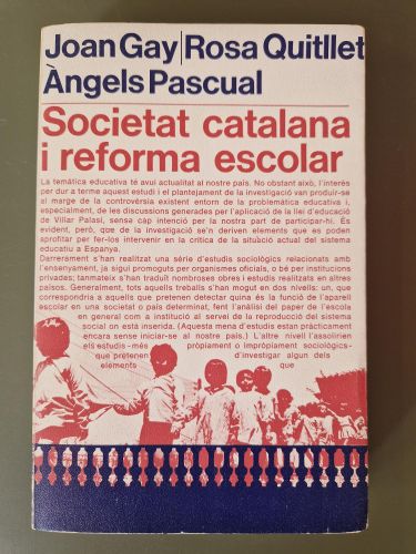 Portada del libro de Societat catalana i reforma escolar