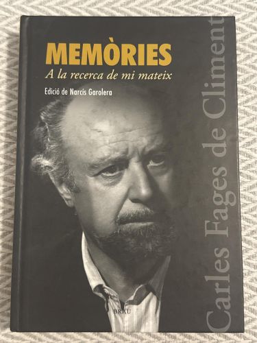 Portada del libro de Memòries. A la recerca de mi mateix
