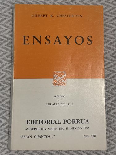 Portada del libro de Ensayos. Gilbert K. Chesterton