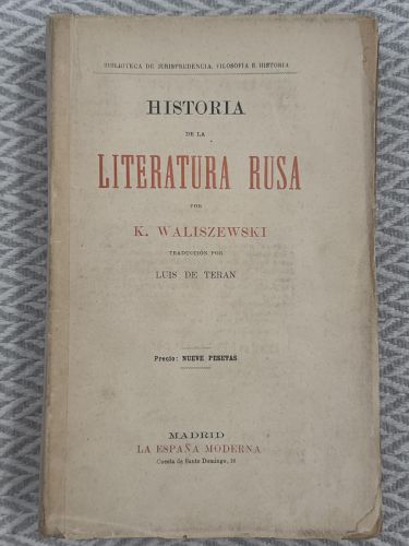 Portada del libro de Historia de la literatura rusa