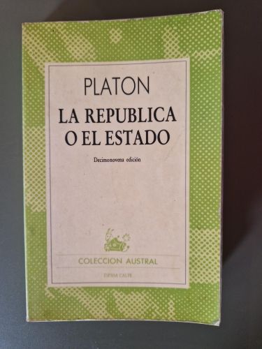 Portada del libro de La República o El estado