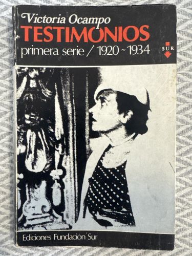 Portada del libro de Testimonios. Primera serie 1920-1934